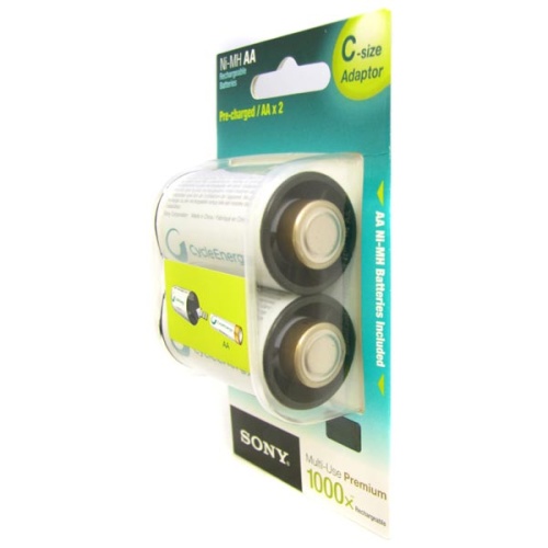Аккумуляторы Sony AA (2100 мАч) + C-size Adaptor