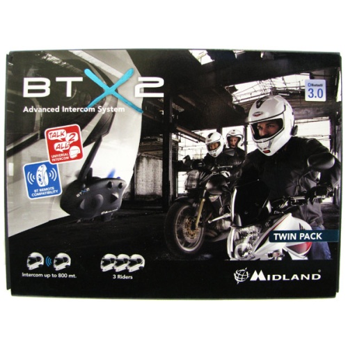 Комплект 2-ух мультимедийных гарнитур для мотошлема Midland BTX2 Twin фото 2
