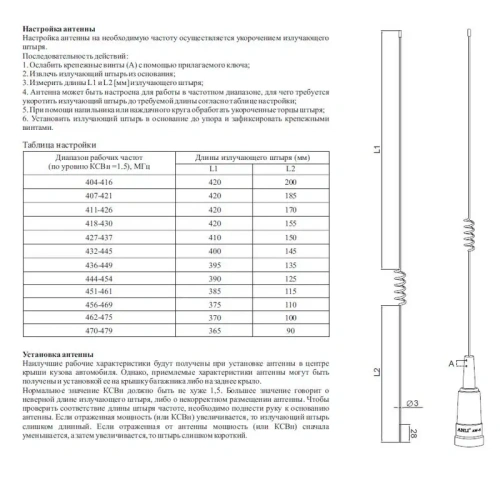 Автомобильная антенна Anli AW-6 PL UHF фото 2