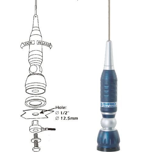Автомобильная антенна Sirio Turbo 3000 Blue Line врезного типа фото 2