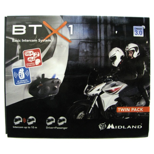 Комплект 2-ух мультимедийных гарнитур для мотошлема Midland BTX1 Twin фото 3