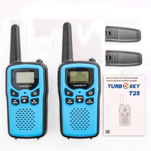 Комплект радиостанций из 2-х шт TurboSky T25 Blue фото 13