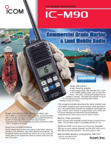 Морская портативная рация Icom IC-M90 фото 2