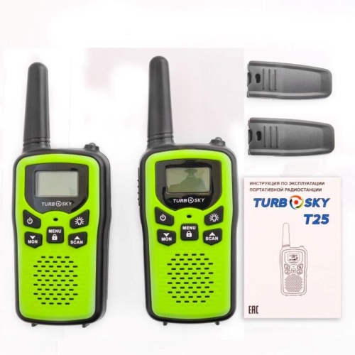 Комплект радиостанций из 2-х шт TurboSky T25 Green фото 3
