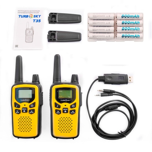 Комплект радиостанций из 2-х шт TurboSky T35 Yellow фото 5