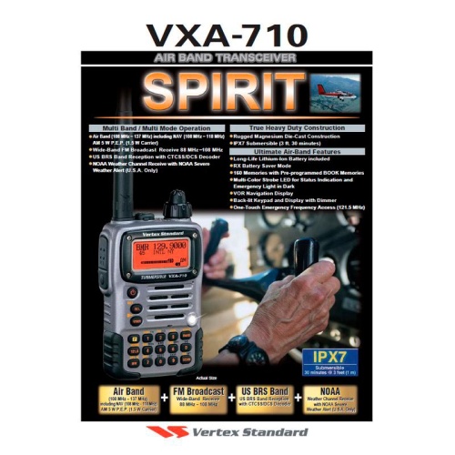 Авиационная рация Vertex Standard VXA-710 Spirit Avia фото 2