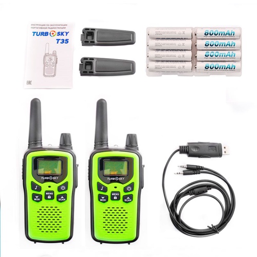 Комплект радиостанций из 2-х шт TurboSky T35 Green фото 6